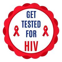 Vektorbeschriftung oder Beschriftungsaufkleber helfen und HIV-Prävention. vektor