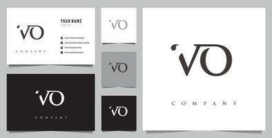 anfängliches vo-Logo und Visitenkarte vektor