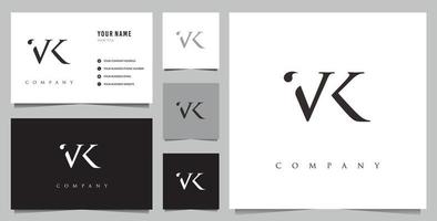 anfänglicher vk-logo-designvektor vektor