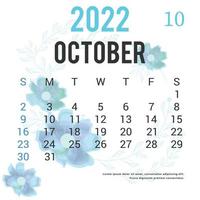 Druckbare Kalendervorlage 2022 vektor