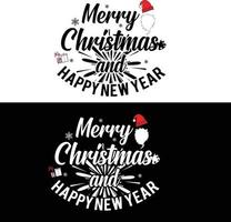 jul och nyår typografi t-shirt design. den kan användas på t-shirts, muggar, affischkort och mycket mer. vektor