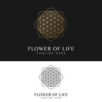 Luxus-elegante Blume des Lebens-Logo-Design-Vorlage vektor