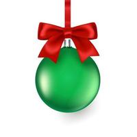 grön julgranskula. god jul och gott nytt år gratulationskort mall vektor