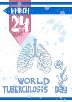 Poster am 24. März im Kampf gegen Tuberkulose-Skizze-Stil-Vektor vektor