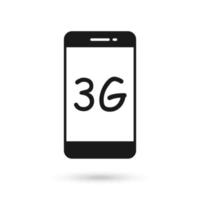 mobiltelefon platt design ikon med 3g kommunikationsteknik symbol vektor