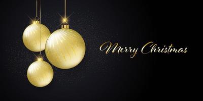 jul banner med glittrande guld grannlåt design vektor