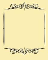 schwarzer Rahmen mit Kurvenmuster für Foto, Hochzeitskarte, Poster, Banner, Einladungskarte, Hochzeitskarte vektor
