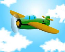 ein Flugzeug-ClipArt, Cartoon, Symbol, das in den blauen Himmel fliegt
