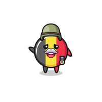süße belgische Flagge als Veteranen-Cartoon vektor