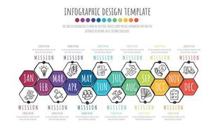 handritningselement för infographic alla månader vektor