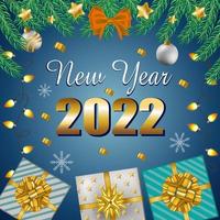 julhälsning gott nytt år, festlig dekoration. uppsättning semesterelement, webbmall för vykort, illustration för sociala nätverk - vektor