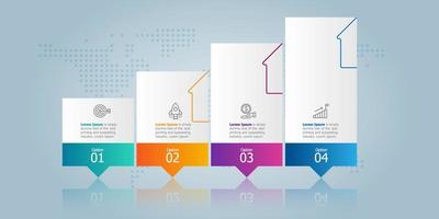 Infografik-Präsentation mit horizontalem Wachstumspfeil vektor