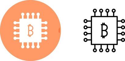 bitcoin chip vektor ikon