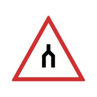 Vektor-zweispurige Straße endet Verkehrsschild-Symbol vektor