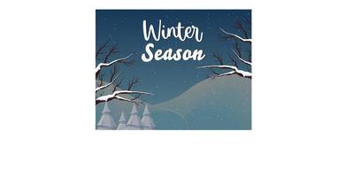 Winterschlussverkauf-Banner-Postschablone mit schneebedecktem Hintergrund vektor