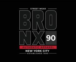 bronx new york city typografi vektor t-shirt design