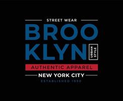 brooklyn new york city typografi vektor t-shirt design