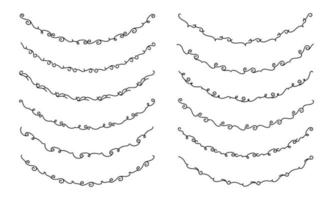 handgezeichnete grenzenelemente set sammlung, floraler wirbelverzierungsvektor vektor