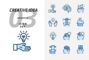 Ikon pack för kreativ idé, brainstorm, idé, kreativ, lampa, vetenskap, penna, penna, affär, graf, hem, mål, lån, nyckel, raket, hjärna. vektor