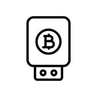 Bitcoin-USB-Leitungssymbol vektor