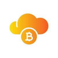 Bitcoin-Cloud-Gradientensymbol vektor