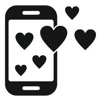 Telefon Herzen mögen Symbol einfach Vektor. klicken auf online Inhalt vektor