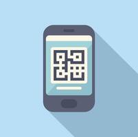 Scan qr Code mit Telefon Symbol eben Vektor. Anmeldung Konto vektor