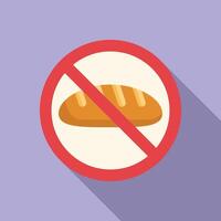 Nein Bäckerei Essen Symbol eben Vektor. Gluten Intoleranz vektor