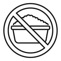 Nein Reis Essen Symbol Gliederung Vektor. Gluten Intoleranz Produkt vektor