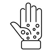 Hand mit Allergie Symbol Gliederung Vektor. Gluten Intoleranz Person Krankheit vektor