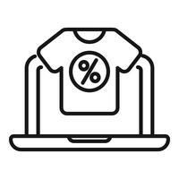 uppkopplad affär tshirt försäljning ikon översikt vektor. köpa på uppkopplad service vektor