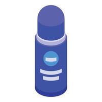 Blau Pack Deodorant Symbol isometrisch Vektor. Plastik Flasche vektor