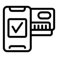 smartphone kontrollera balsam ikon översikt vektor. smart Hem apparat vektor