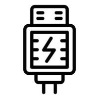 USB Leistung Adapter Symbol Gliederung Vektor. Energie Verbindung Draht vektor