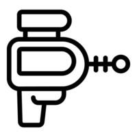 Laser- Rüstung Symbol Gliederung Vektor. Blitz Waffe vektor