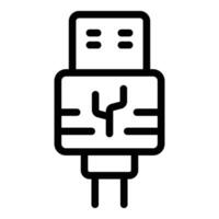 USB Laden liefern Symbol Gliederung Vektor. Technologie aufladen Zubehörteil vektor