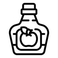 Essig sauer Wein Symbol Gliederung Vektor. Apfel Apfelwein Flasche vektor