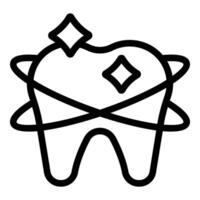 glänzend gesund Zähne Symbol Gliederung Vektor. Dental Schutz vektor