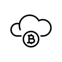 Bitcoin-Cloud-Liniensymbol vektor
