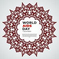 1. Dezember Welt-Aids-Tag-Banner oder Kartenvorlage und Hintergrund mit Mandala vektor