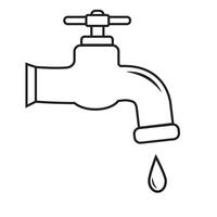 ein tropft Wasserhahn mit ein Linie Symbol zum das Internet, Handy, Mobiltelefon Geräte und Infografiken. Vektor isoliert Doodle-Stil Zeichen