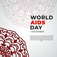 1. Dezember Welt-Aids-Tag-Banner oder Kartenvorlage und Hintergrund mit Mandala vektor