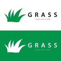 Bauernhof Illustration Grün Gras Logo Design einfach natürlich Gras Vektor Vorlage