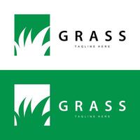 Bauernhof Illustration Grün Gras Logo Design einfach natürlich Gras Vektor Vorlage