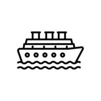 Kreuzfahrt Schiff Symbol Vektor im Linie Stil