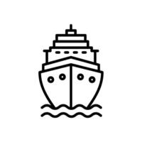 Kreuzfahrt Schiff Symbol Vektor im Linie Stil