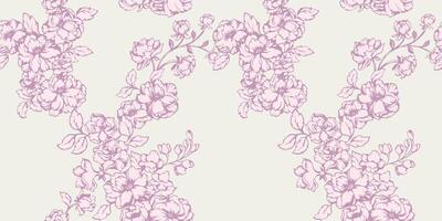 pastell monoton konstnärlig grenar blommor sammanflätade i en sömlös mönster. skugga blommig silhuetter skriva ut. vektor hand ritade. mall för design, mode, utskrift, tyg