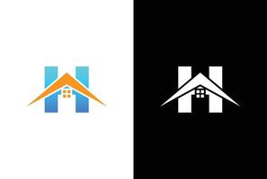 första brev h med hus logotyp ikon design vektor. brev h med hus logotyp design mall inspiration. vektor