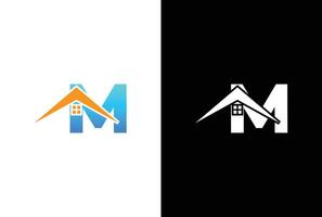 Initiale Brief m mit Haus Logo Symbol Design Vektor. Brief m mit Haus Logo Design Vorlage Inspiration. vektor