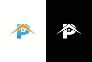 Initiale Brief p mit Haus Logo Symbol Design Vektor. Brief p mit Haus Logo Design Vorlage Inspiration. vektor